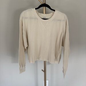 Z Supply Off-White Waffle Thermal Top